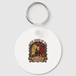 Halloween Is Everyday Haunted House Bats Pumpkins_ Key Ring