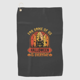 Halloween Is Everyday Haunted House Retro Golf Towel
