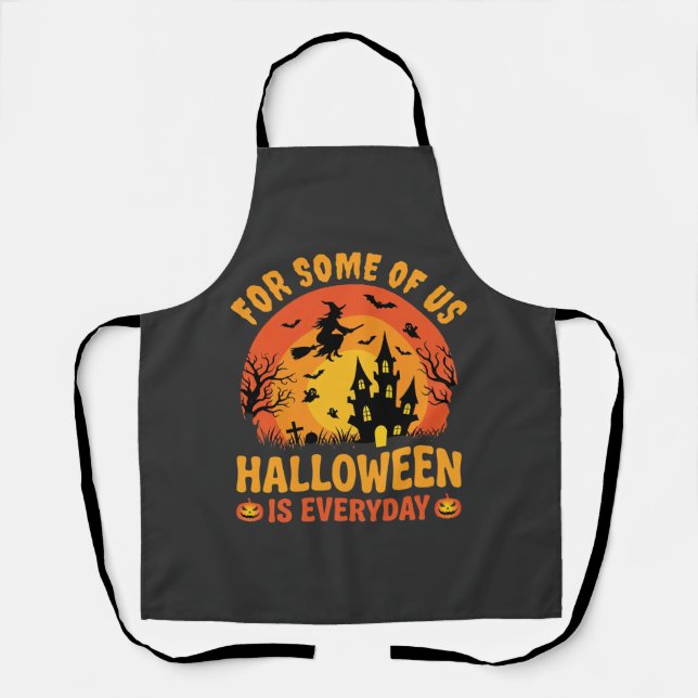Halloween Is Everyday Haunted House Witch Apron (Front)