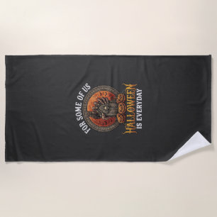 Halloween Is Everyday Monster Hand Tombstone Pumpk Beach Towel