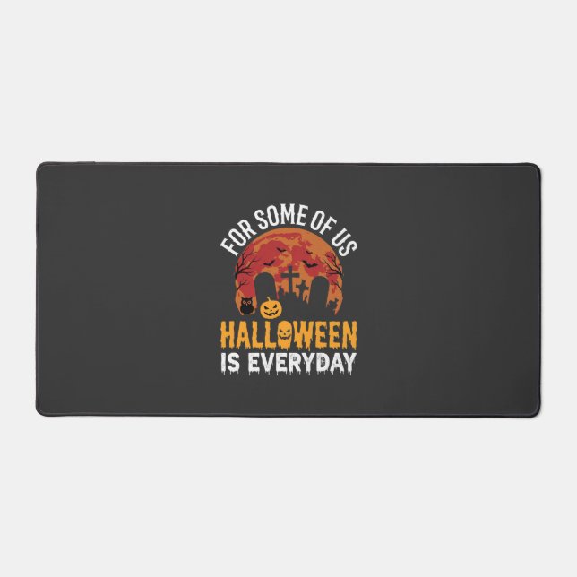 Halloween Is Everyday Spooky Graveyard Moon Desk Mat (Front)