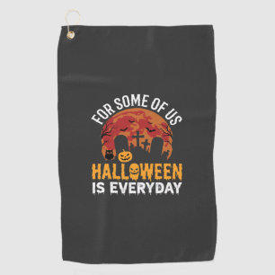 Halloween Is Everyday Spooky Graveyard Moon Golf Towel