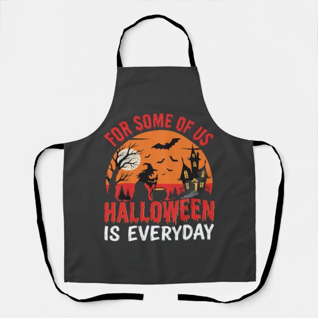 Halloween Is Everyday Witch Haunted House Apron (Front)