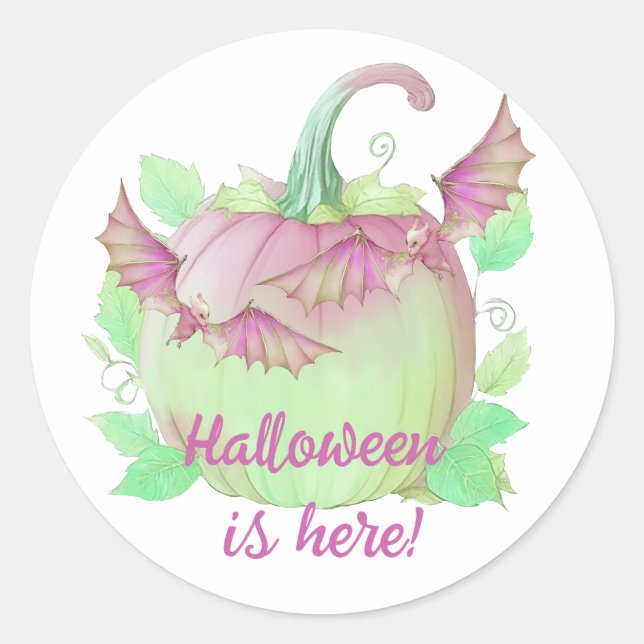 Halloween is here classic round sticker (Front)