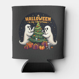 Halloween is my Christmas Funny Ghost Xmas Santa Can Cooler