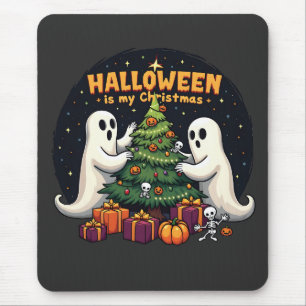 Halloween is my Christmas Funny Ghost Xmas Santa Mouse Pad