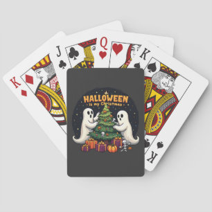 Halloween is my Christmas Funny Ghost Xmas Santa Playing Cards