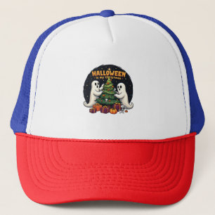 Halloween is my Christmas Funny Ghost Xmas Santa Trucker Hat