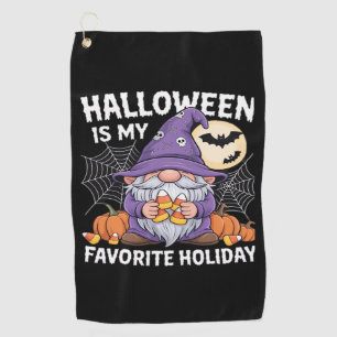 Halloween Is My Favorite Holiday Pumpkin Candy Cor Golf Towel