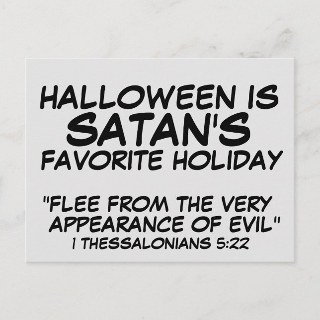 HALLOWEEN IS SATAN'S FAVORITE HOLIDAY POSTCARDS (Front)