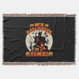 Halloween It Is Halloween Time Birthday Throw Blanket