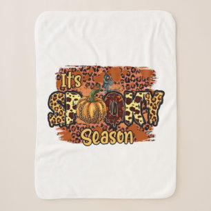 Halloween It Is Spooky Season Birthday Sherpa Blanket