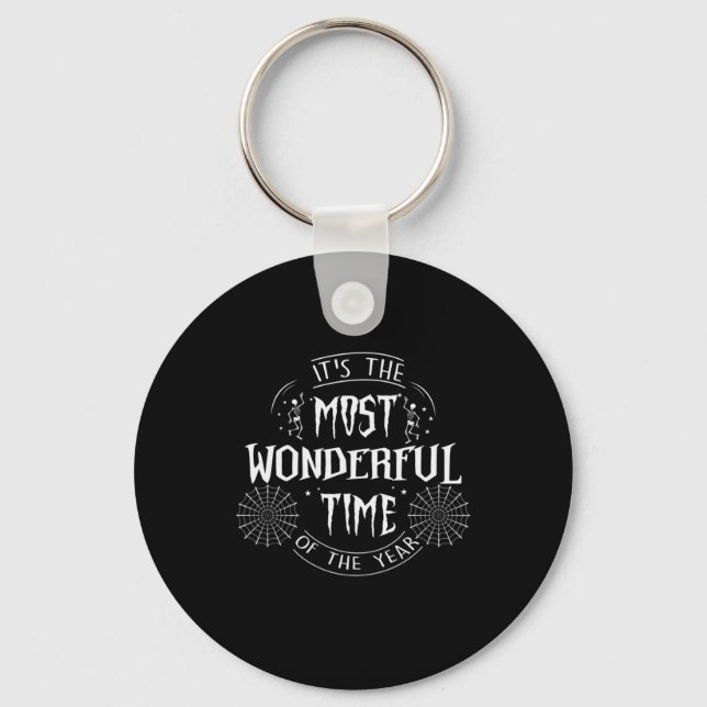 Halloween It Is The Most Wonderful Time Birthday Key Ring (Front)