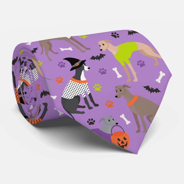 Halloween Italian Greyhound Tie (Rolled)