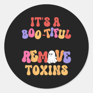Halloween Its A Bootiful Day To Remove Toxins Dial Classic Round Sticker