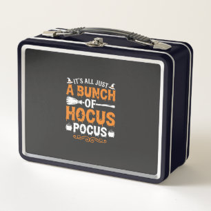Halloween Its All Just Hocus Pocus Witch Metal Lunch Box