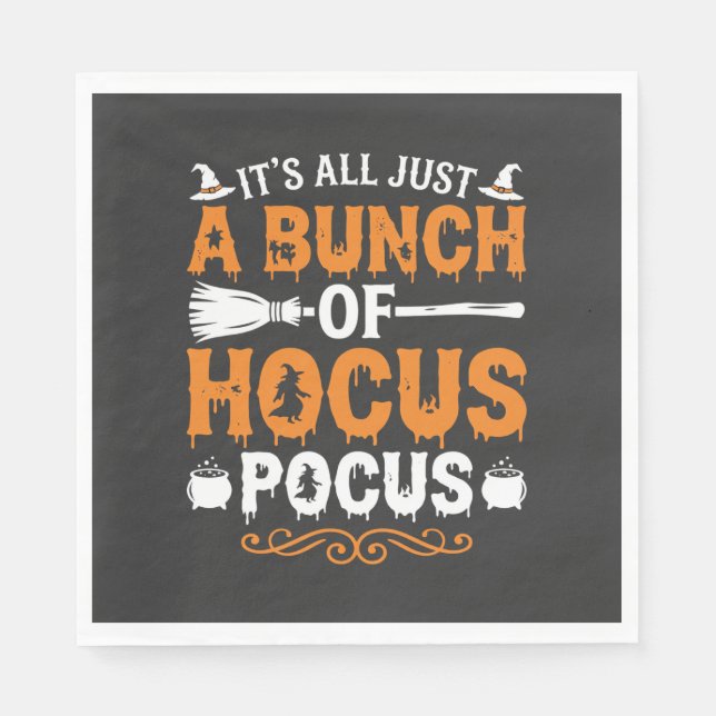 Halloween Its All Just Hocus Pocus Witch Napkin (Front)