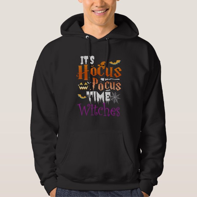 Halloween It's Hocus Pocus Time Witches Girls ladi Hoodie (Front)