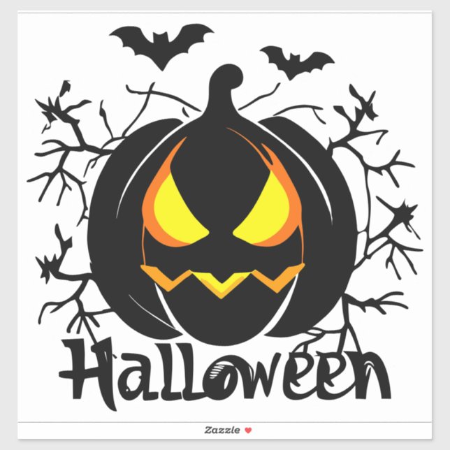 Halloween Jack-o-lantern and Bats (Sheet)