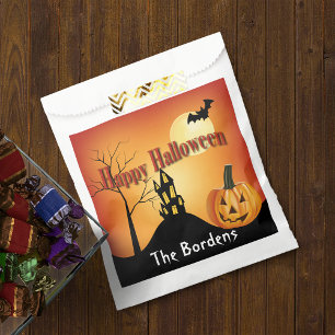 Halloween Jack O' Lantern and Haunted House Favour Bag
