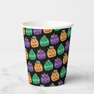 Halloween Jack O Lantern Candy Pail Paper Cups