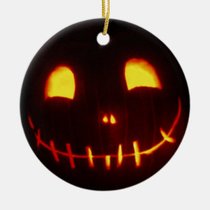 Halloween Jack-o-Lantern Ceramic Ornament
