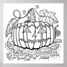 Halloween Jack O’Lantern Colouring Page Art