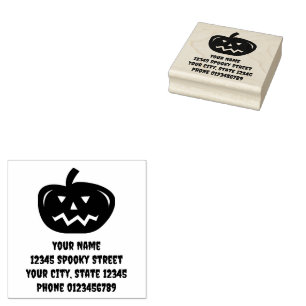 Halloween jack o lantern custom return address rubber stamp