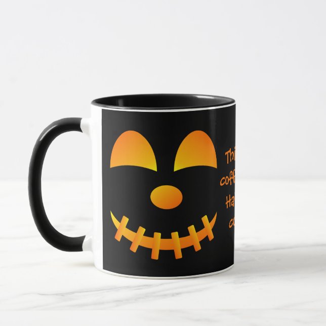 Halloween Jack-o'-lantern Cute Face Mug (Left)
