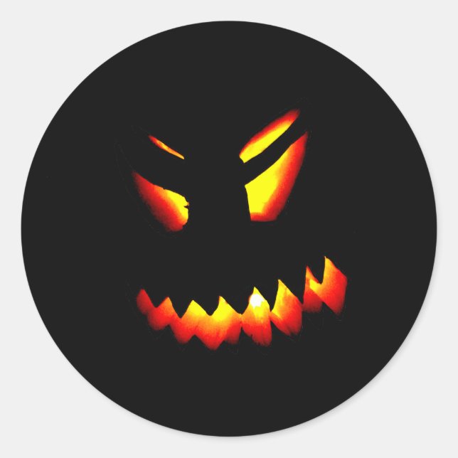 Halloween Jack-O-Lantern Face Sticker (Front)