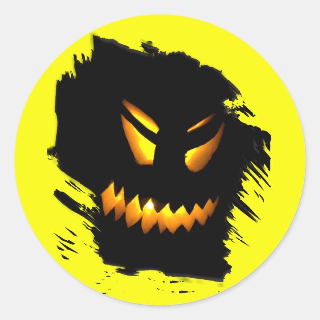 Halloween Jack-O-Lantern Face Sticker (Front)