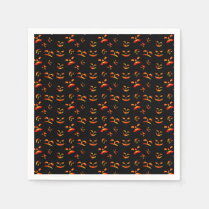 Halloween Jack-O-Lantern Faces Napkin