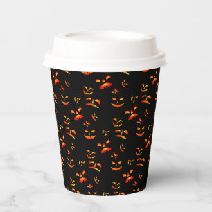 Halloween Jack-O-Lantern Faces Paper cup