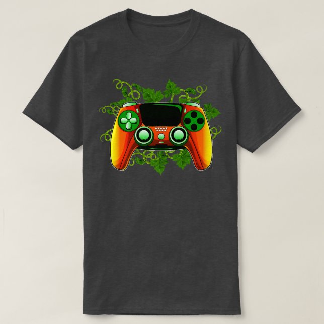 Halloween Jack o Lantern Game Controller  T-Shirt (Design Front)