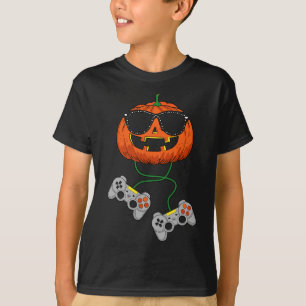 Halloween Jack O Lantern Gamer Boys Kids Men Fun H T-Shirt