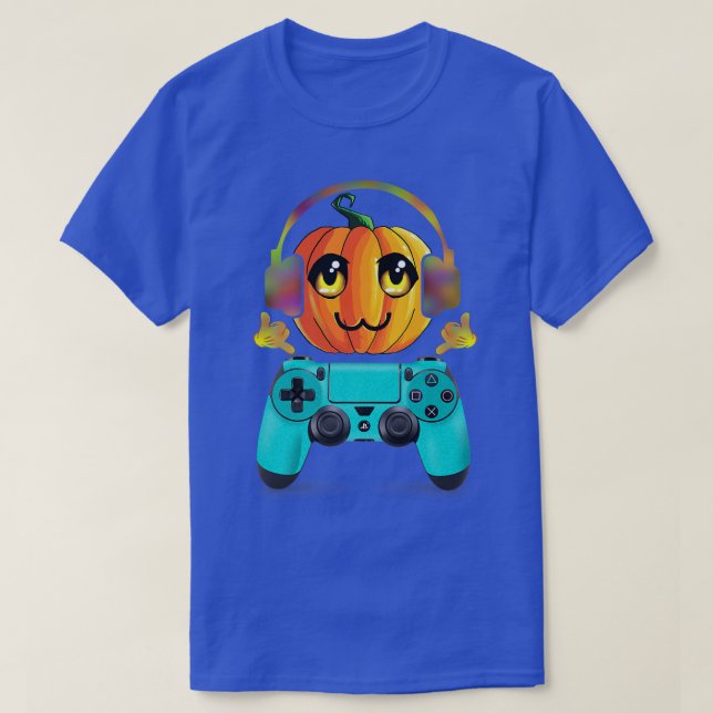 Halloween Jack O Lantern Gamer Boys Kids Men Funny T-Shirt (Design Front)