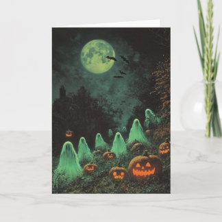 HALLOWEEN JACK O LANTERN GHOSTS THANK YOU CARD