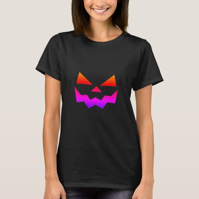 Halloween Jack-o-lantern Glowing pumpkin face  T-Shirt (Front)