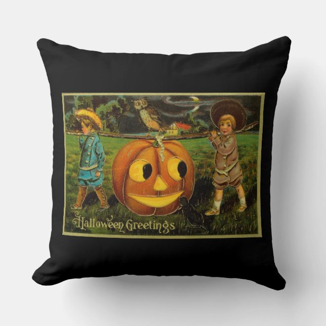 Halloween Jack-o-Lantern Harvest Night by Kids   Cushion (Front)