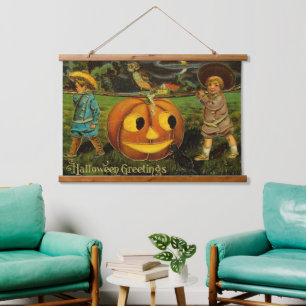 Halloween Jack-o-Lantern Harvest Night by Kids   Hanging Tapestry