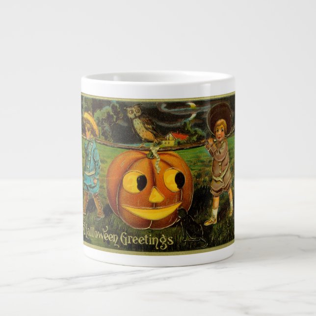 Halloween Jack-o-Lantern Harvest Night by Kids   Large Coffee Mug (Front)