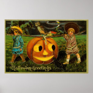 Halloween Jack-o-Lantern Harvest Night by Kids Poster