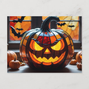 Halloween Jack-O-Lantern Holiday Postcard