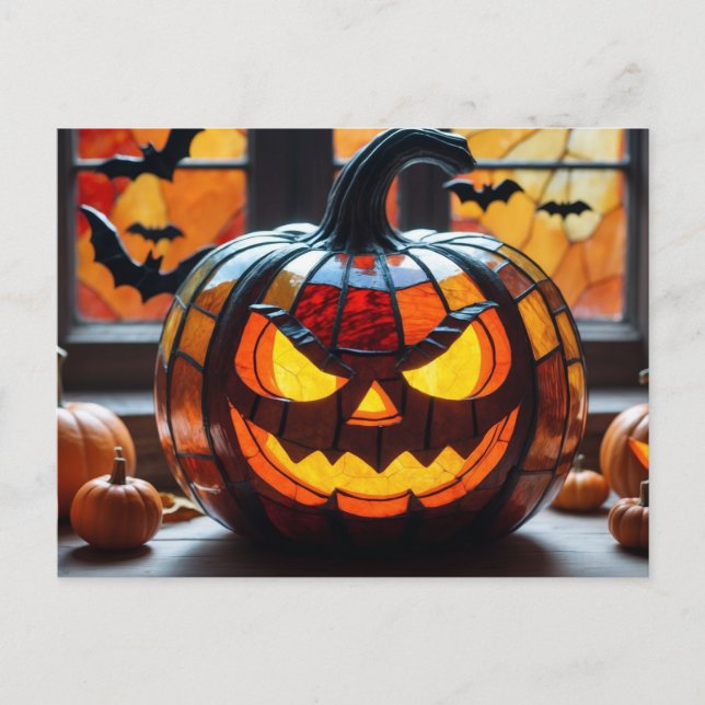 Halloween Jack-O-Lantern Holiday Postcard (Front)