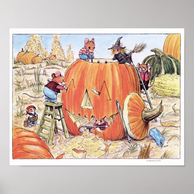 Halloween Jack o' Lantern Mice Print (Front)