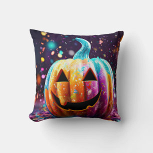 Halloween Jack O’Lantern Neon Pop Art  Cushion