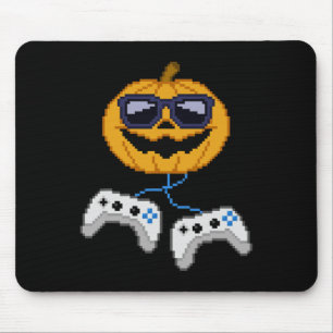 Halloween Jack O Lantern Pixelated Gaming Gamer Bo Mouse Pad