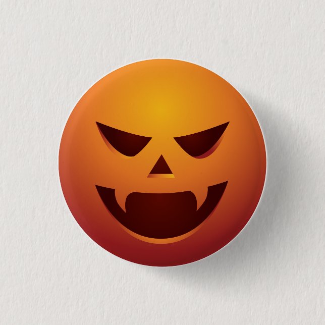 Halloween Jack O Lantern Pumpkin Button (Front)