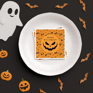 Halloween Jack O Lantern Pumpkin Creepy Face Napkin