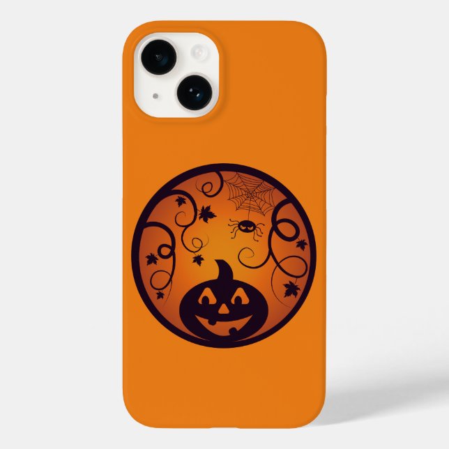 Halloween Jack o lantern pumpkin face and spider Case-Mate iPhone Case (Back)